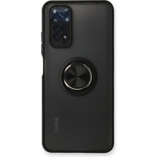 Xiaomi Redmi Note 11 Kılıf Montreal Yüzüklü Silikon Kapak - Siyah KAYALI27-Y7898UKY
