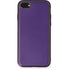 iPhone 7 Kılıf Coco Deri Silikon Kapak - Mor KAYALI27-Y7898UKY