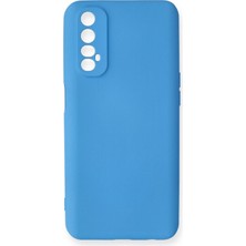 Realme 7 Kılıf Nano Içi Kadife Silikon - Mavi KAYALI27-Y7898UKY