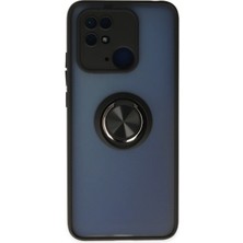 Xiaomi Redmi 10C Kılıf Montreal Yüzüklü Silikon Kapak - Siyah KAYALI27-Y7898UKY