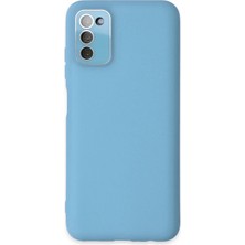 Samsung Galaxy A03S Kılıf Lansman Glass Kapak - Mavi KAYALI27-Y7898UKY