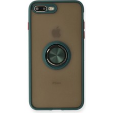 iPhone 7 Plus Kılıf Montreal Yüzüklü Silikon Kapak - Yeşil KAYALI27-Y7898UKY