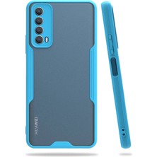 Huawei P Smart 2021 Kılıf Platin Silikon - Mavi KAYALI27-Y7898UKY
