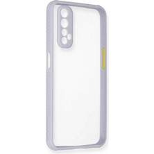 Realme 7 Kılıf Miami Şeffaf Silikon - Lila KAYALI27-Y7898UKY
