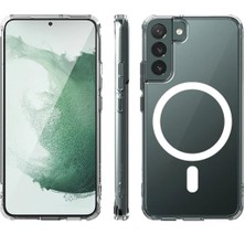 Samsung Galaxy S22 Plus Kılıf Magneticsafe Şeffaf Silikon - Şeffaf KAYALI27-Y7898UKY