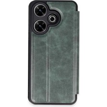 Xiaomi Redmi 13 4g Kılıf Flip Cover - Koyu Yeşil KAYALI27-Y7898UKY