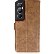 Realme C65 Kılıf Trend S Plus Kapaklı Kılıf - Taba KAYALI27-Y7898UKY