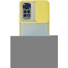 Xiaomi Redmi Note 11 Kılıf Palm Buzlu Kamera Sürgülü Silikon - Sarı KAYALI27-Y7898UKY