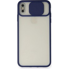 iPhone x Kılıf Palm Buzlu Kamera Sürgülü Silikon - Lacivert KAYALI27-Y7898UKY