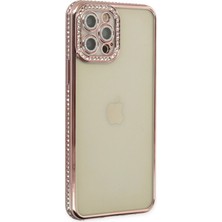 iPhone 12 Pro Kılıf Joke Taşlı Silikon - Pembe KAYALI27-Y7898UKY