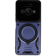 Xiaomi Poco C61 Kılıf Joy Lens Standlı Kapak - Lacivert KAYALI27-Y7898UKY