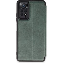 Xiaomi Redmi Note 12 Pro 4g Kılıf Flip Cover - Koyu Yeşil KAYALI27-Y7898UKY
