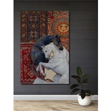 Iki At ve Güneş Kadın Desenli Ahşap Dekoratif Ev,antre,salon,ofis,mutfak,yatak Odası Tablo