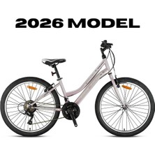 Geroni Swan Lady - 26" - Mtb -14'- 21 Vites - V.b - Beyaz Pembe-Bej/füme