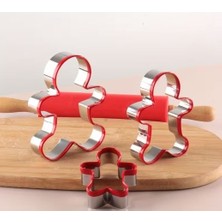 Paslanmaz Çelik 3 Boy Kurabiye Adam Kalıp ( Siyah-Kırmızı)