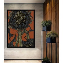 Dinamik Ay Çiçeği Sanat Ev,antre,salon,ofis,mutfak,yatak Odası Tablosu Çerçeve Görünümlü