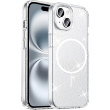 Oyo Store iPhone 13 Kılıf M-Safe Şarj Özellikli Parlayan Simli Saydam Renkli Oyo Maris Kapak - Şeffaf