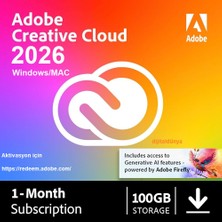 Adobe Creative Cloud Pro 2026 Tüm Uygulamalar (Win/MAC) - 1 Aylık Abonelik Kodu (Resmi Bayii Ürünü)