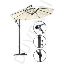 Düvenci Toptan Krem, Bahçe Şemsiyesi Makaralı 300CM, 8 Telli