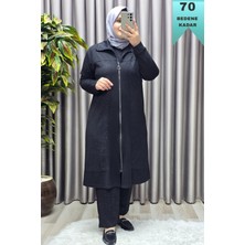 Elmas Tesettür Kadın Giyim Büyük Beden Modal Simli Kap Pantolon Içlik Üçlü Takım Tesettür Kombini