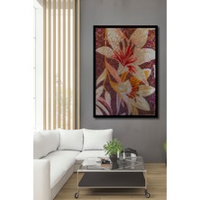 Görkemli Lilyum Mozaik Desenli Ahşap Ev,antre,salon,ofis,mutfak,yatak Odası Tablo Çerçeve Görünümlü