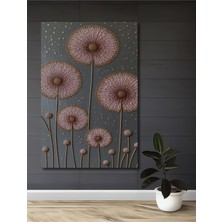 Toz Pembe Pamuk Çiçekleri Kabartmalı Ahşap Dekoratif Ev,antre,salon,ofis,mutfak,yatak Odası Tablo