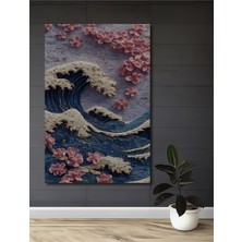 Dev Dalga ve Kiraz Çiçekleri Sanat Ev,antre,salon,ofis,mutfak,yatak Odası Tablosu