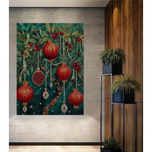Nar Ağacı Sanat Ev,antre,salon,ofis,mutfak Tablosu Yağlı Boya Görünümlü Dekoratif Ahşap