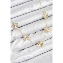 Shopwave Pirinç Vıp Yonca Model Gold Renk Kadın Kolye - TJ-BKO10484