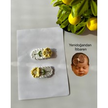 Livadesign7 Yenidoğan Bebek Tokası El Emeği 2'li Set Saçsız Bebek Toka Seti - Hediyelik