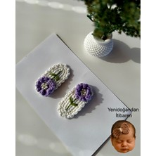 Livadesign7 Yenidoğan Bebek Tokası El Emeği 2'li Set Saçsız Bebek Toka Seti - Hediyelik