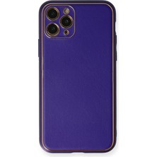 iPhone 11 Pro Kılıf Coco Deri Silikon Kapak - Mor KAYALI27-Y7898UKY