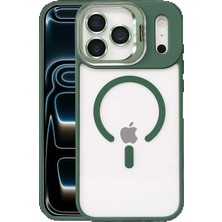 Apple iPhone 17 Pro Max Remim Lensli Magsafe Standlı Kapak - Koyu Yeşil KAYALI27-Y7898UKY