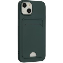 iPhone 14 Plus Kılıf Kelvin Kartvizitli Silikon - Koyu Yeşil KAYALI27-Y7898UKY