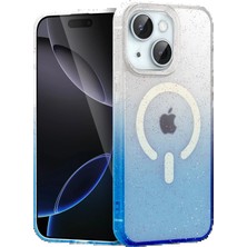 Apple iPhone 15 Pummel Shiny Magsafe Kapak - Mavi KAYALI27-Y7898UKY
