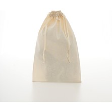 Ezmos Tekstil 10 Adet %100 Pamuk Ham Bez Büzgülü Kese - 30X44 cm Çift Ipli- Çok Amaçlı Organizer