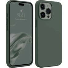iPhone 15 Pro Max Kılıf First Silikon - Koyu Yeşil KAYALI27-Y7898UKY