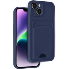iPhone 14 Kılıf Kelvin Kartvizitli Silikon - Lacivert KAYALI27-Y7898UKY