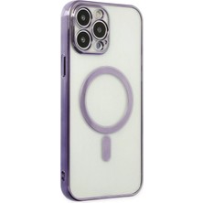 iPhone 14 Pro Kılıf Magneticsafe Lazer Silikon - Mor KAYALI27-Y7898UKY