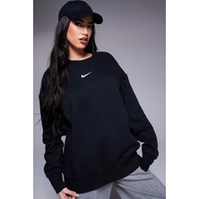 Nike Phoenix Fleece Oversized Polar Sweatshirt Kadın Oversize Polar Sweatshirt Siyah