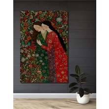 Iki Kadın Çiçek Bahçesi Yağlı Boya Görünümlü Ahşap Dekoratif Ev,antre,salon,ofis,mutfak Tablo