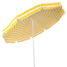 Düvenci Toptan Sarı Beyaz Plaj Şemsiyesi 180CM, 8 Telli