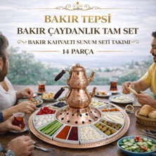 Bakır Tepsi Bakır Çaydanlık Tam Set Bakır Kahvaltı Sunum Seti Takımı