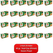 Çaykur Yeşil Çay Süzen Poşet (Elmalı) 40 Gr. 24'lü Koli
