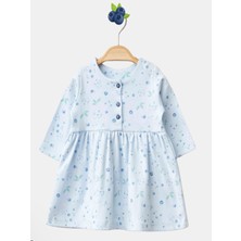 L'atelier Midumi Bebek, Kız, %100 Organik Pamuk, Yabanmersini Desenli, Blueberry Dreams Elbise