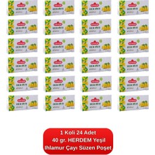 Çaykur Herdem Yeşil Ihlamur Çayı Süzen Poşet 40 Gr. 24'lü Koli