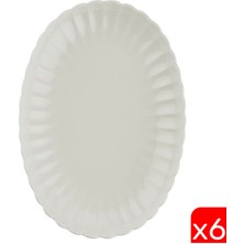 Kütahya Porselen Bone Luz Krem Kayık Tabak 24X17X3CM 6 Lı BNLZF24KY00