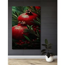 Canlı Nar Taneleri Sulu Boya Görünümlü Ahşap Dekoratif Ev,antre,salon,ofis,mutfak,yatak Odası Tablo