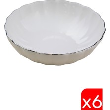 Kütahya Porselen Bone Luz Platin Fileli Çorba Kasesi 15CM 6 Lı
