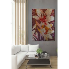 Görkemli Lilyum Mozaik Desenli Ahşap Dekoratif Ev,antre,salon,ofis,mutfak,yatak Odası Tablo